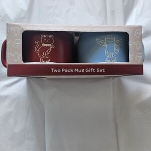 NEW Devil and Angel Cat  Valentine's Two Pack Mug Gift Set